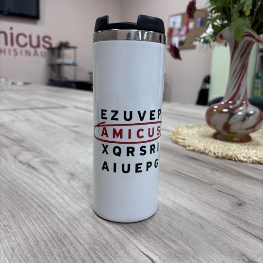 Termos alb 360 ml din oțel inoxidabil